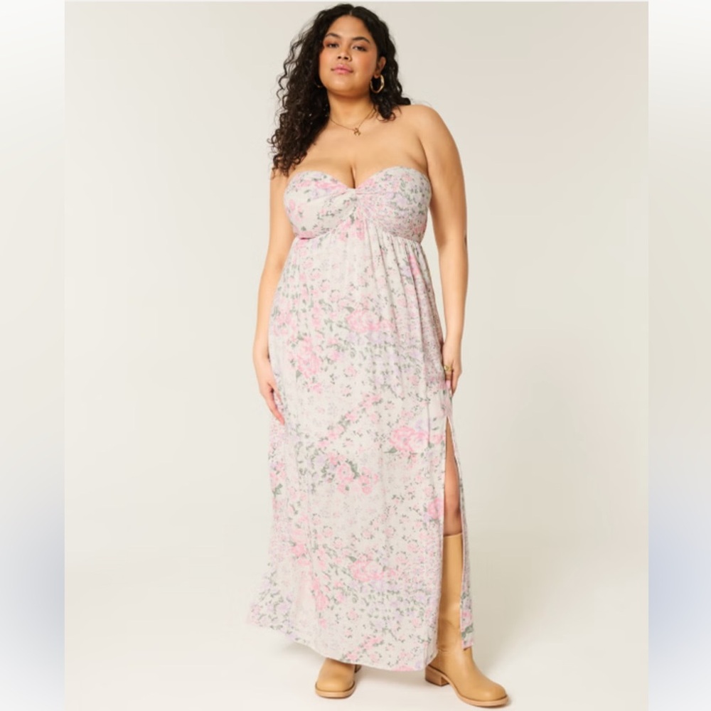 Floral Strapless Maxi Dress